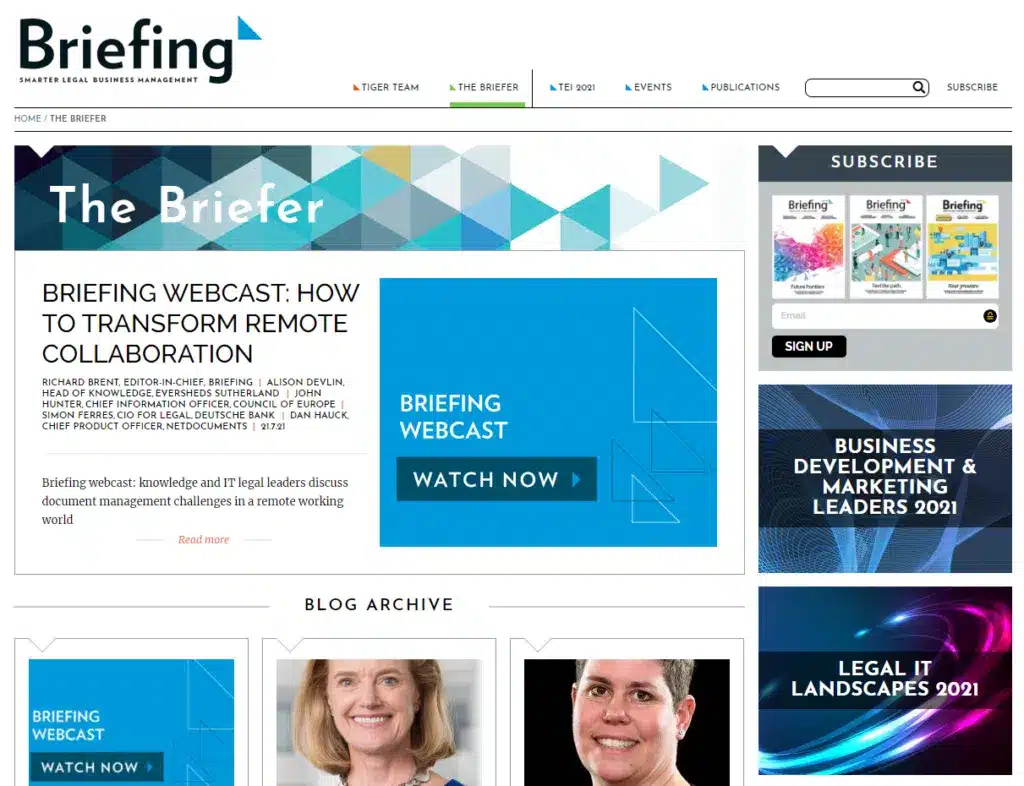 Briefing website