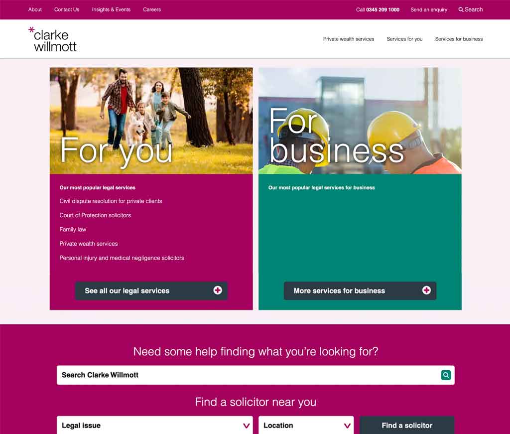 High performance CMS for Clarke Willmott | Case Studies | Team Bison
